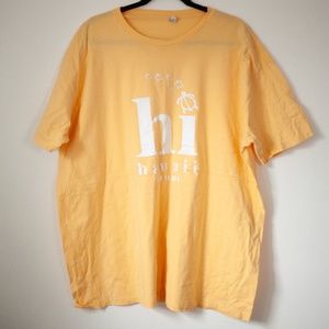 Unisex Light yellow 100% cotton t shirt 3xl short sleeve Hawaii kauai